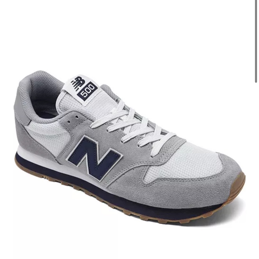 New Balance 500 Gray and White Sneakers V1